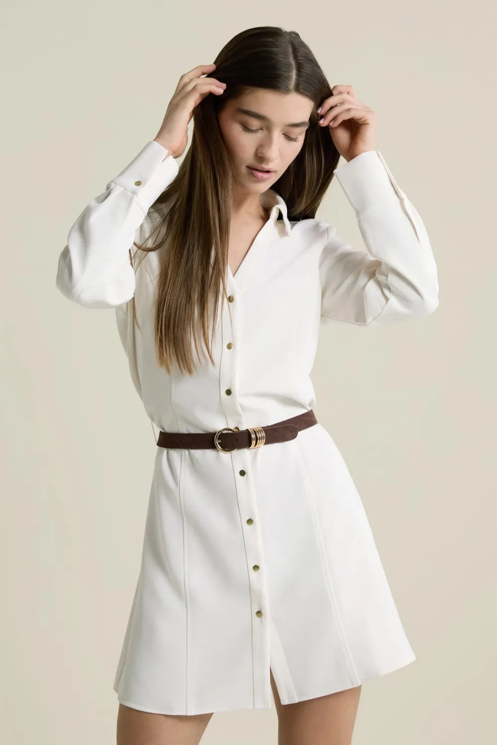 Clearance ETAM Robe ceinturée ECRU