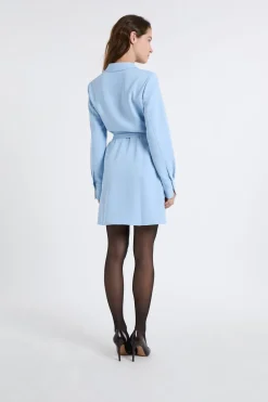 Discount ETAM Robe courte avec col chemise BLEU
