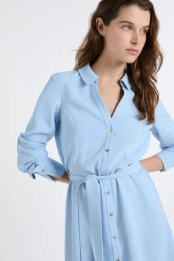 Discount ETAM Robe courte avec col chemise BLEU