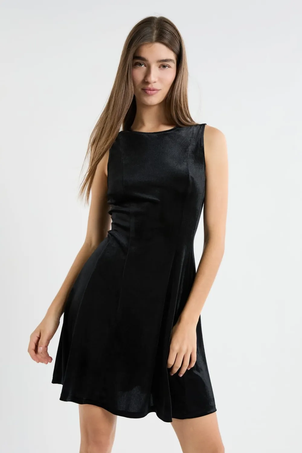 Online ETAM Robe courte en velours NOIR
