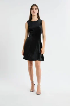 Online ETAM Robe courte en velours NOIR