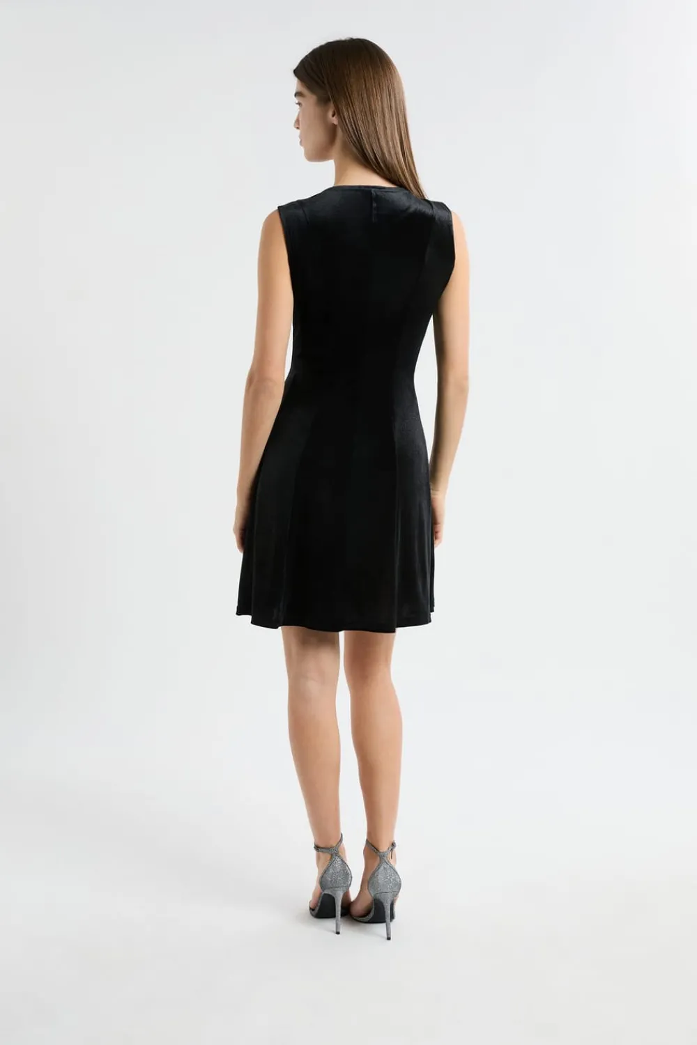 Online ETAM Robe courte en velours NOIR