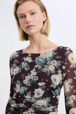 Outlet ETAM Robe longue à motifs fleuris IMP FD VIOLET.