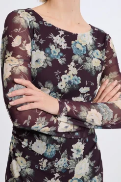 Outlet ETAM Robe longue à motifs fleuris IMP FD VIOLET.