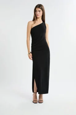 Best ETAM Robe longue asymétrique NOIR