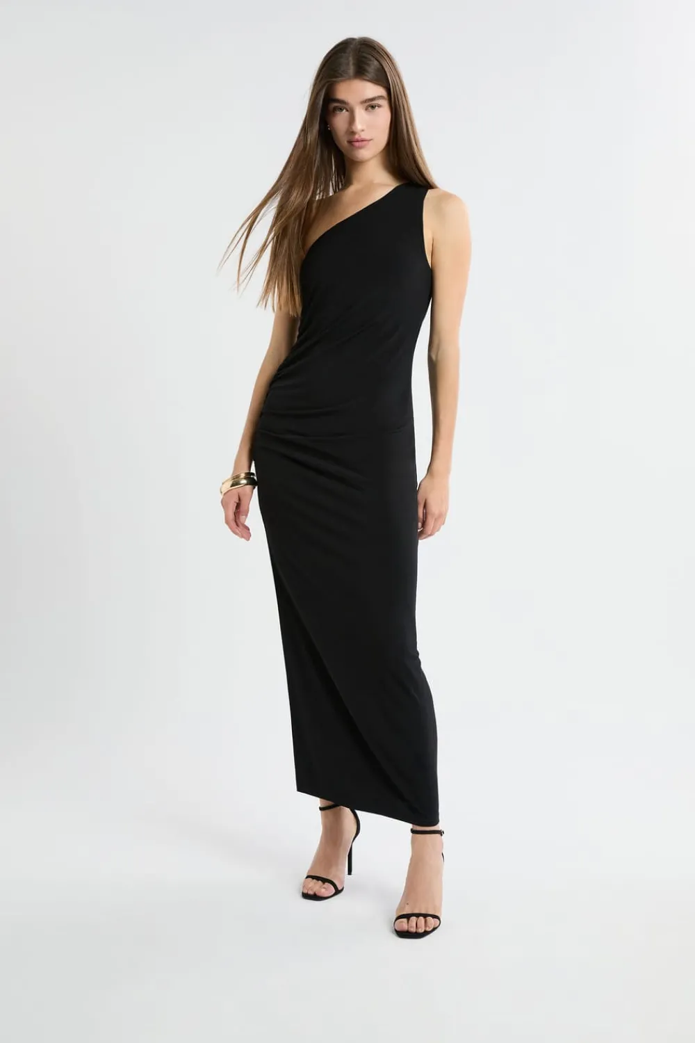 Best ETAM Robe longue asymétrique NOIR