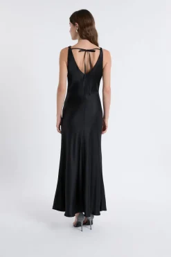 Hot ETAM Robe longue satinée NOIR