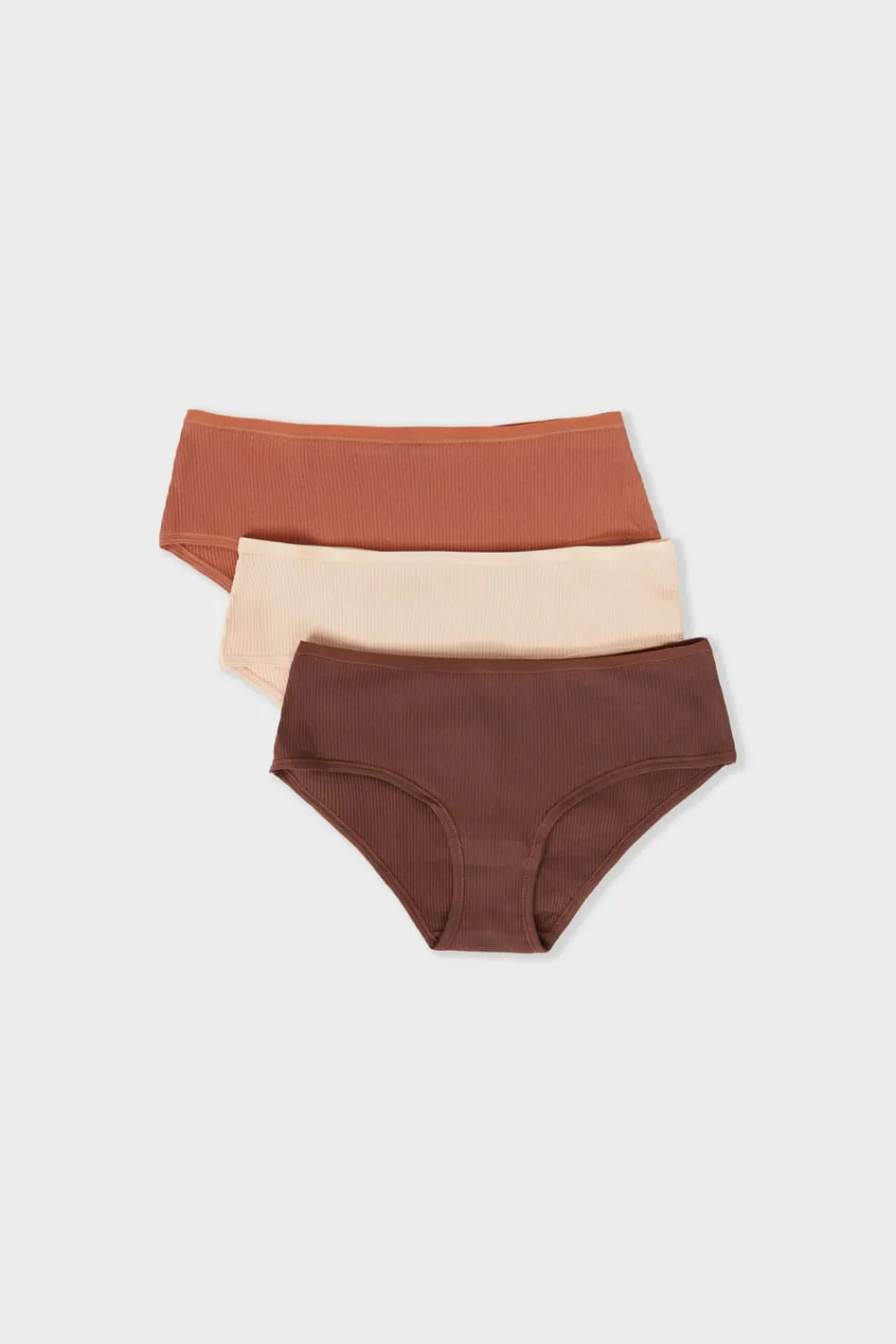 Hot ETAM Set de 3 bragas culottes de algodón BEIGE
