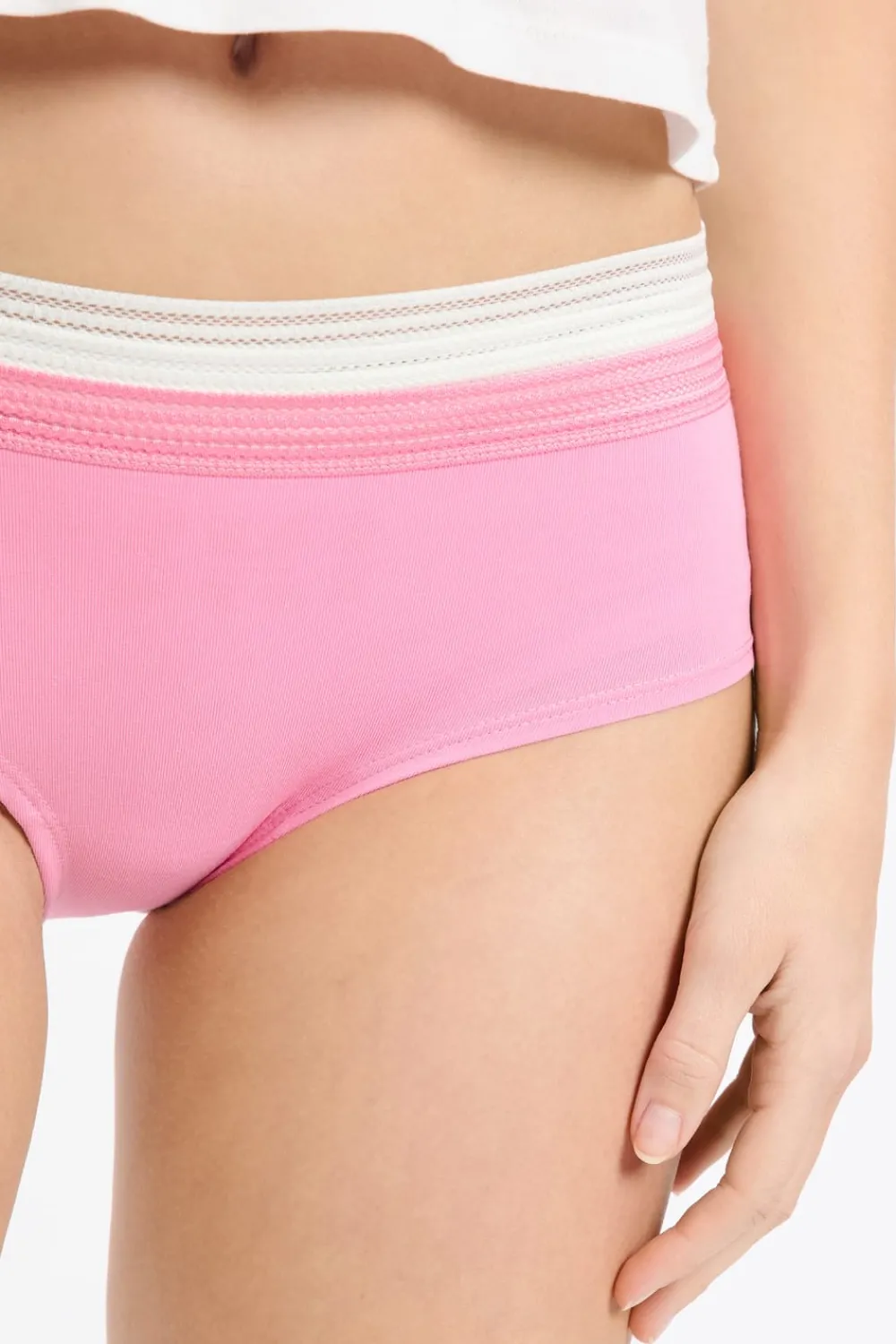 ETAM Set de 3 bragas culottes de algodón y encaje con motivos ROSA