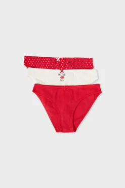 Hot ETAM Set de 3 bragas de algodón ROJO
