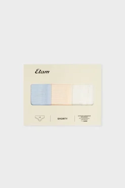 Clearance ETAM Set de 3 bragas de algodón CRUDO