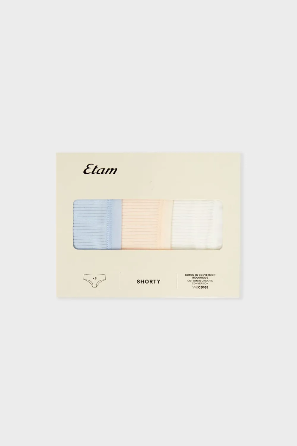 Clearance ETAM Set de 3 bragas de algodón CRUDO