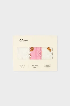 Hot ETAM Set de 3 bragas de algodón ROSA