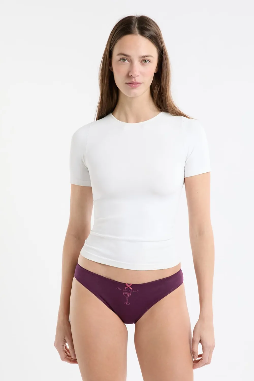 ETAM Set de 3 bragas de algodón MORADO