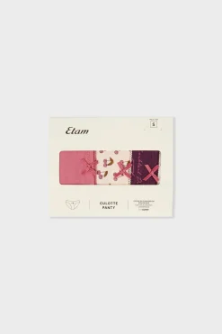 ETAM Set de 3 bragas de algodón MORADO