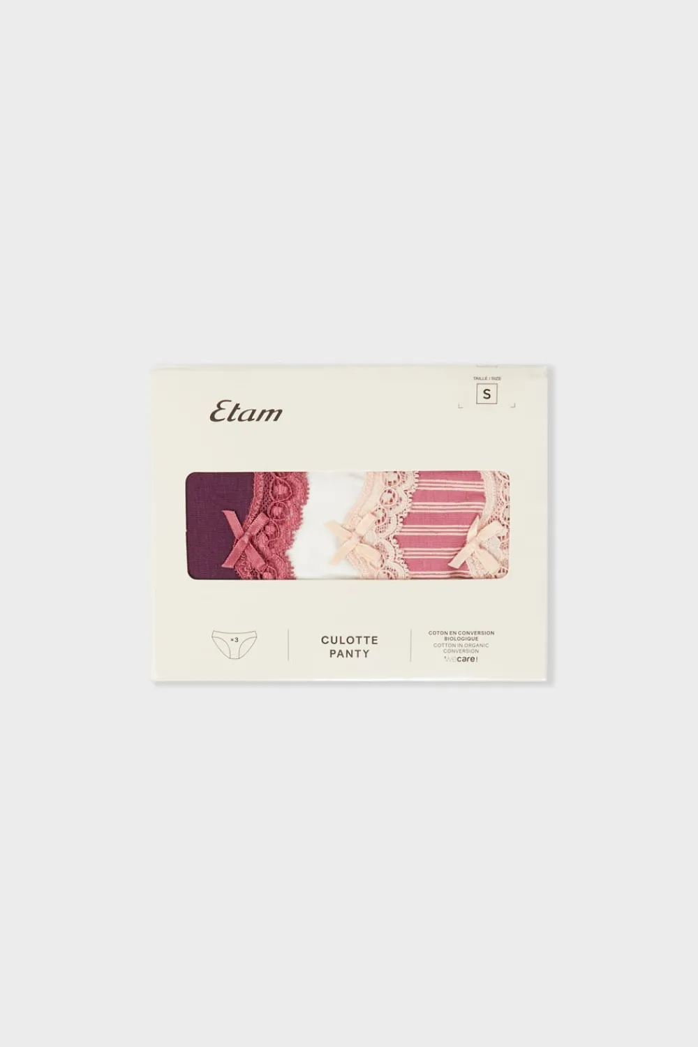 Discount ETAM Set de 3 bragas de algodón MORADO