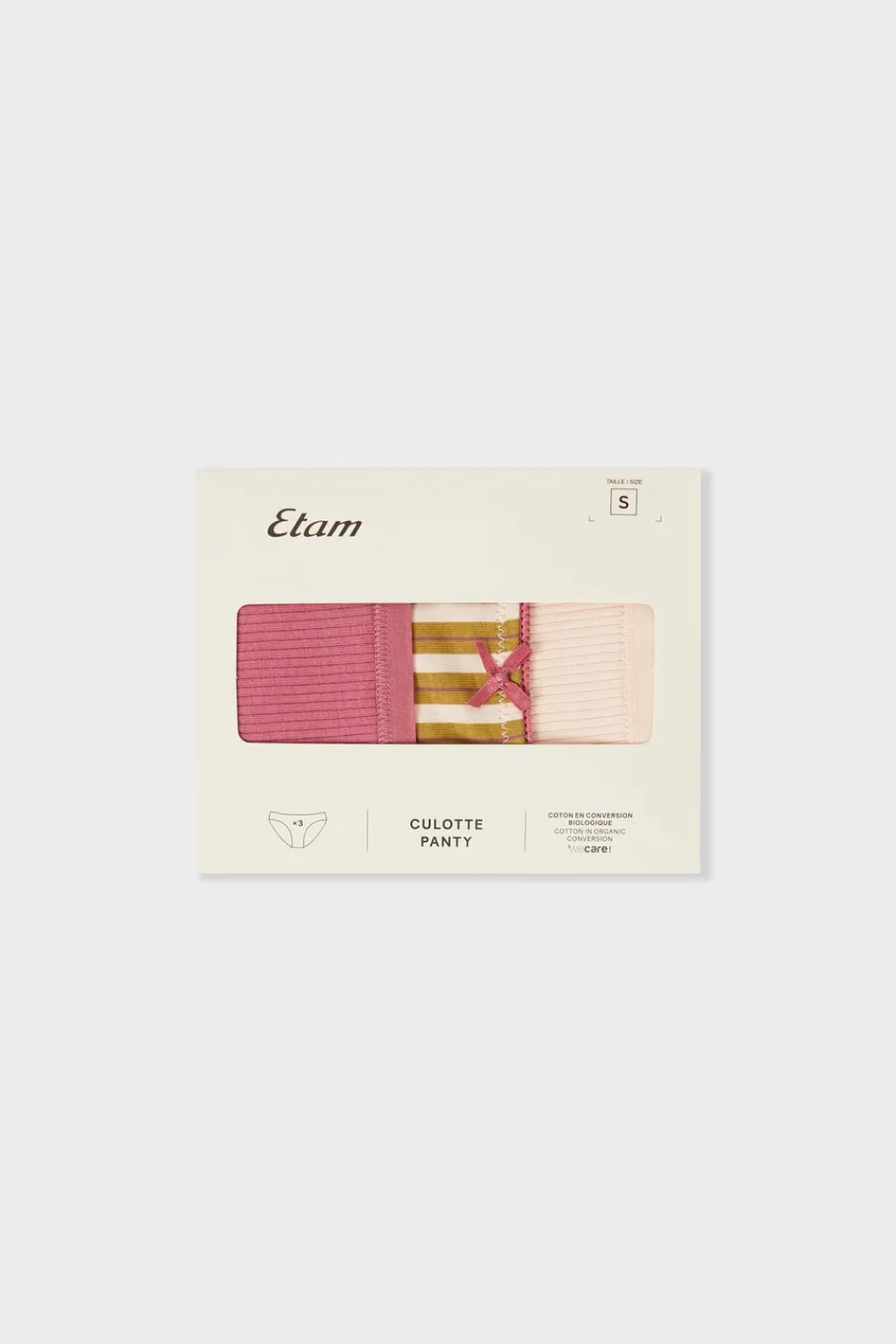 Discount ETAM Set de 3 bragas de algodón BLUSH
