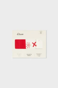 ETAM Set de 3 bragas de algodón ROJO