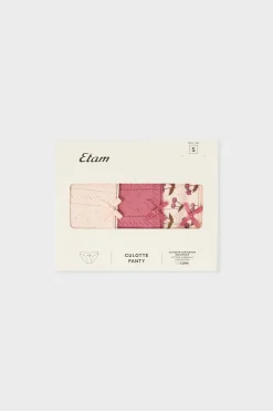 Best ETAM Set de 3 bragas de algodón ROSA EMPOLVADO