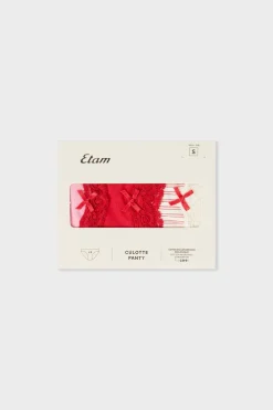 Hot ETAM Set de 3 bragas de algodón ROJO
