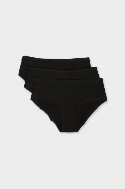 Hot ETAM Set de 3 braguitas culotte de algodón NEGRO