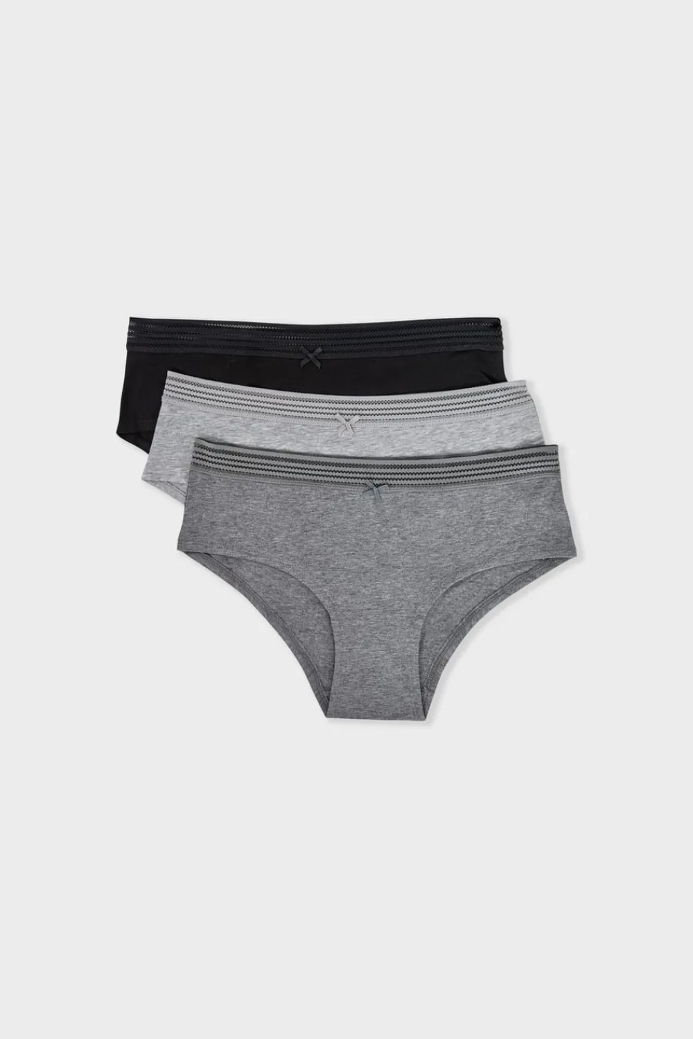 Discount ETAM Set de 3 braguitas culotte de algodón y encaje MULTICOLOR