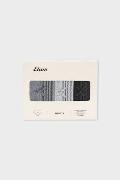 Discount ETAM Set de 3 braguitas culotte de algodón y encaje MULTICOLOR
