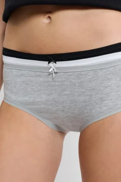 New ETAM Set de 3 braguitas culotte de algodón orgánico BLANCO/NEGRO/C.GRIS