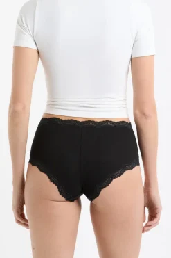 Discount ETAM Set de 3 braguitas culotte de algodón y encaje MULTICOLOR