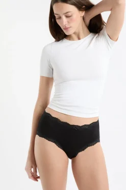 Discount ETAM Set de 3 braguitas culotte de algodón y encaje MULTICOLOR