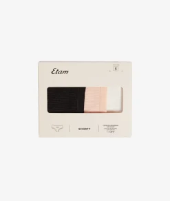 Outlet ETAM Set de 3 braguitas culotte de algodón ROSA NUDE