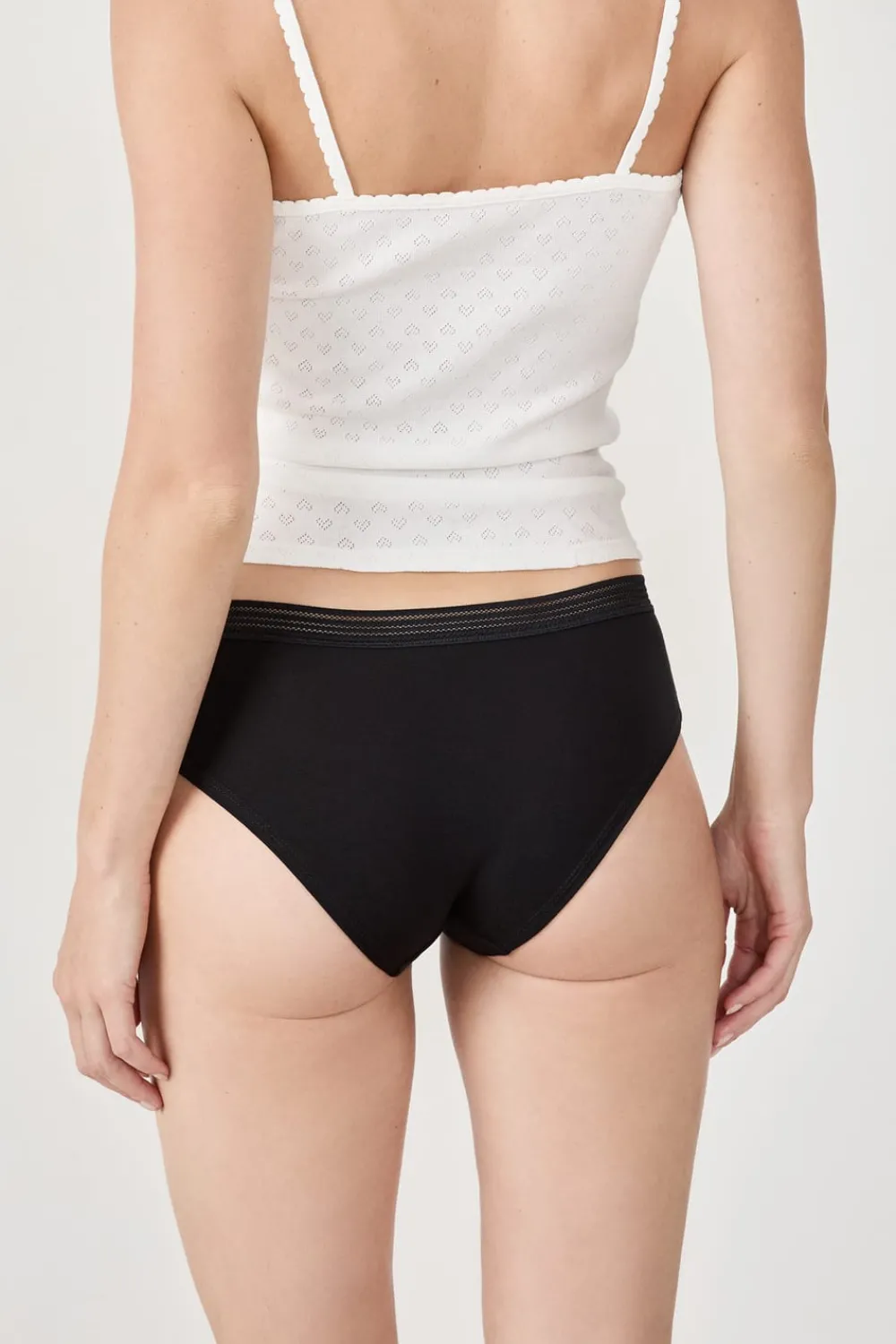 New ETAM Set de 3 braguitas culotte de algodón y encaje NEGRO