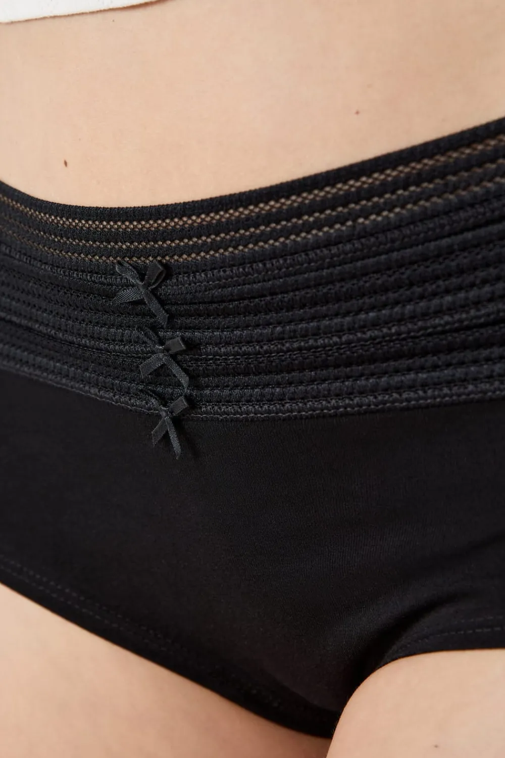 New ETAM Set de 3 braguitas culotte de algodón y encaje NEGRO