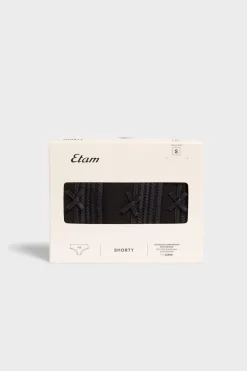 New ETAM Set de 3 braguitas culotte de algodón y encaje NEGRO