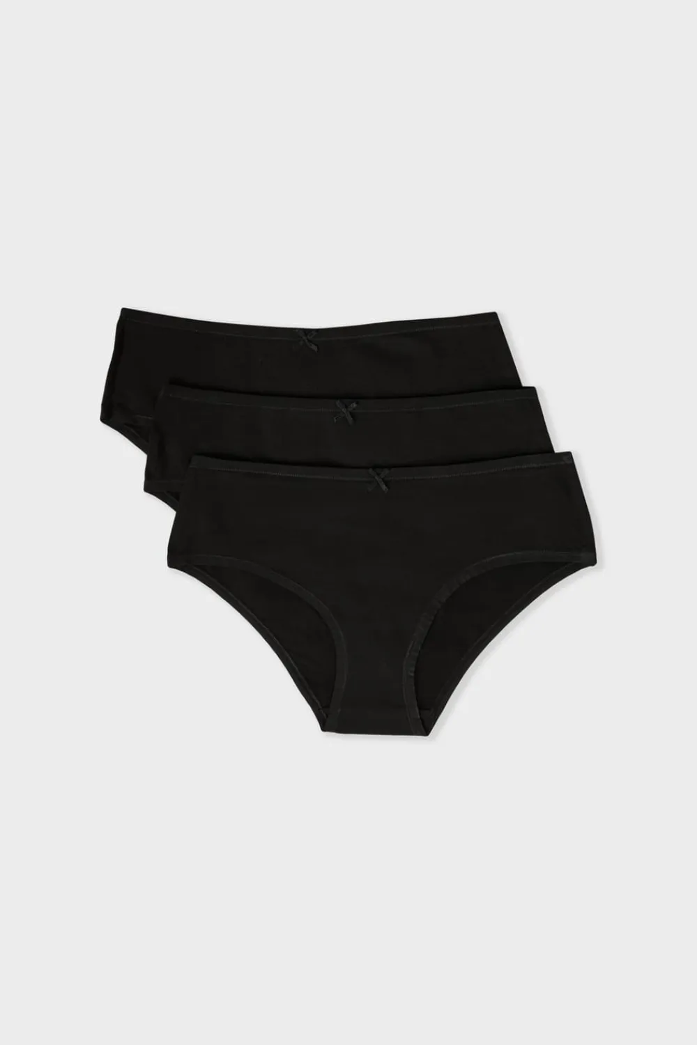 Outlet ETAM Set de 3 braguitas culotte de algodón orgánico NEGRO