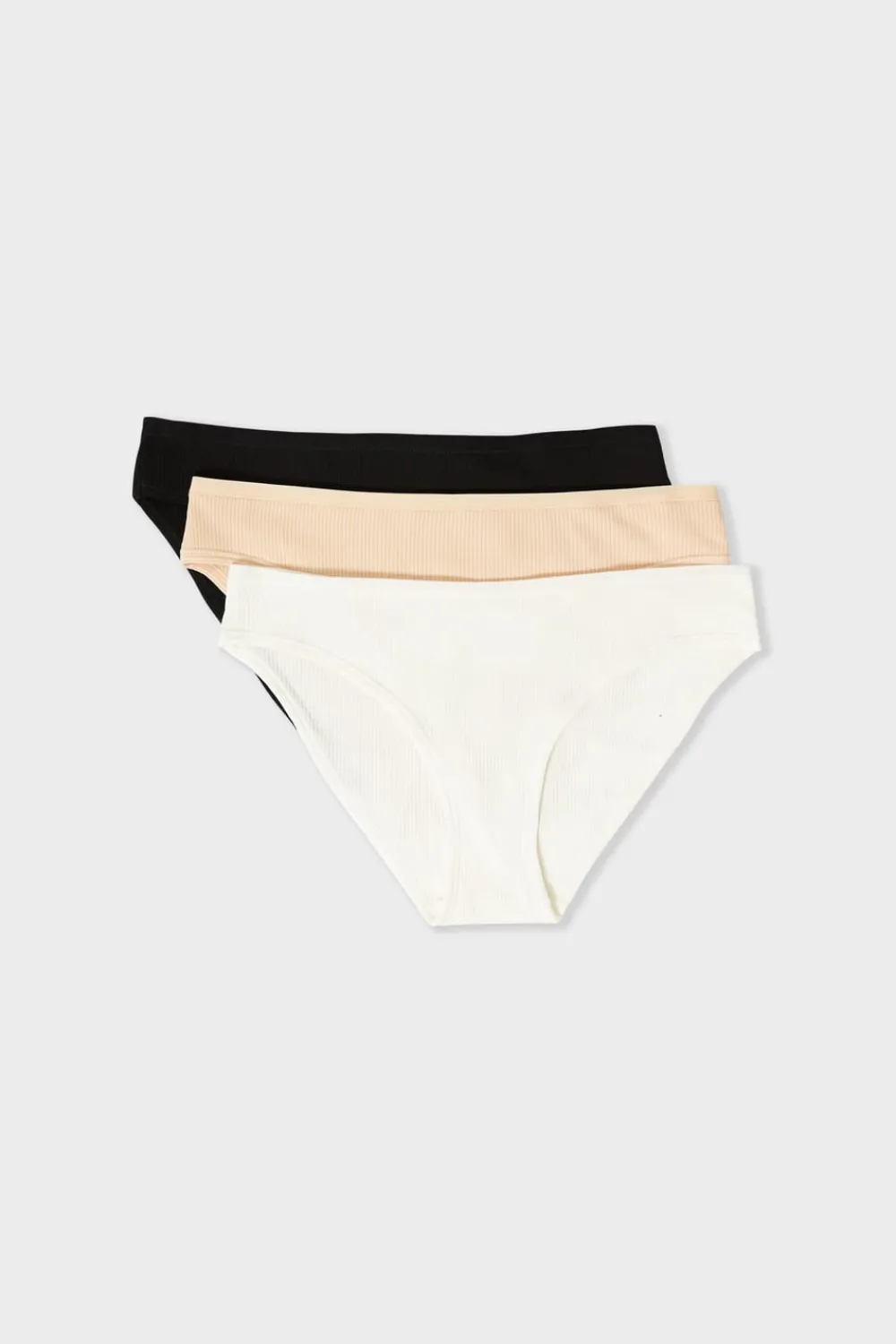 Outlet ETAM Set de 3 braguitas de algodón ROSA NUDE
