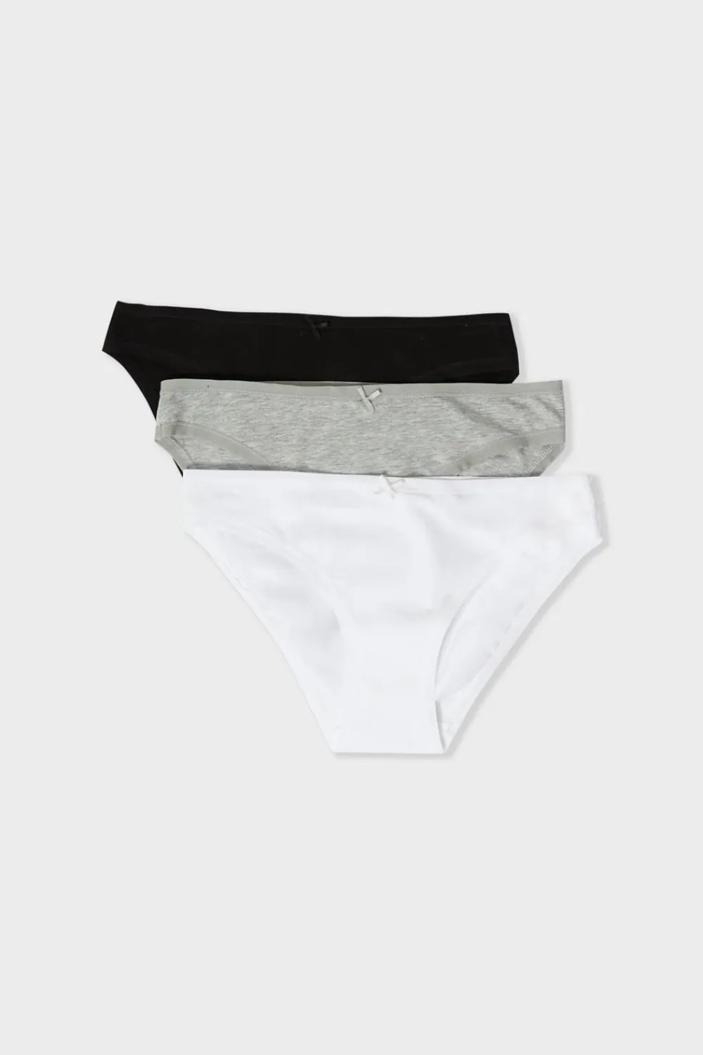Online ETAM Set de 3 braguitas de algodón ecológico C.GRIS/NEGRO/BLANCO