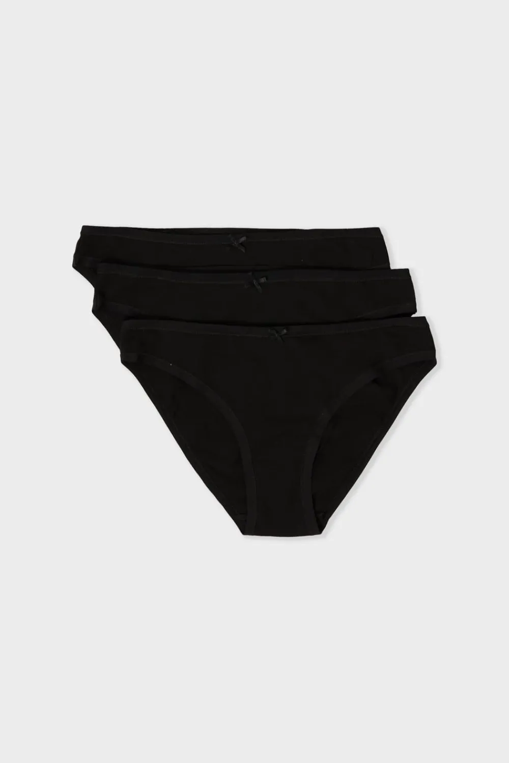 Outlet ETAM Set de 3 braguitas de algodón ecológico NEGRO