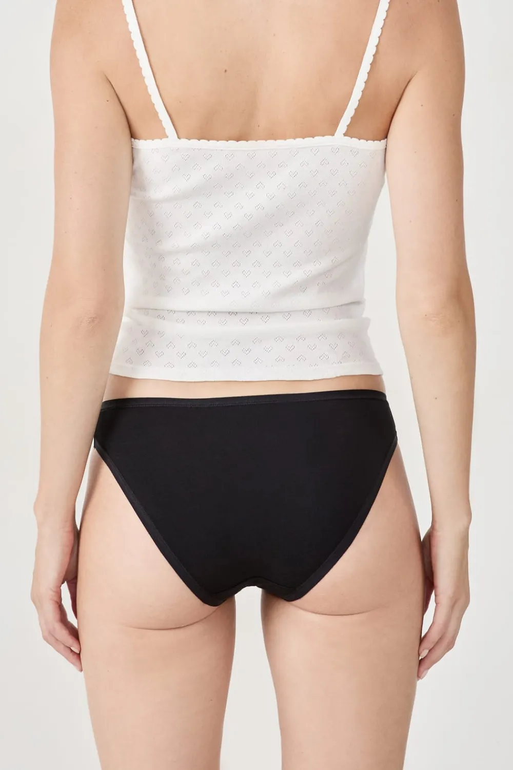 Outlet ETAM Set de 3 braguitas de algodón ecológico NEGRO