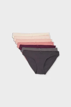 New ETAM Set de 7 braguitas de algodón MULTICOLOR