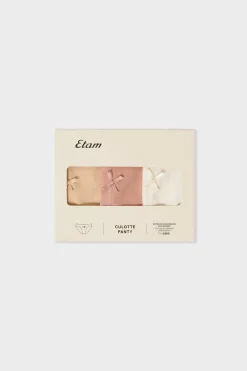 Hot ETAM Set de 3 braguitas de algodón ecológico BLANCO ROTO