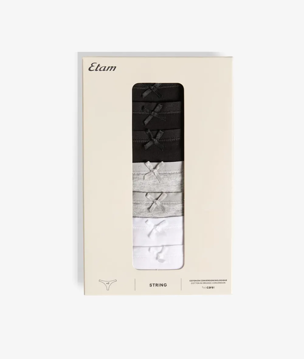 New ETAM Set de 7 tangas de algodón MULTICOLOR