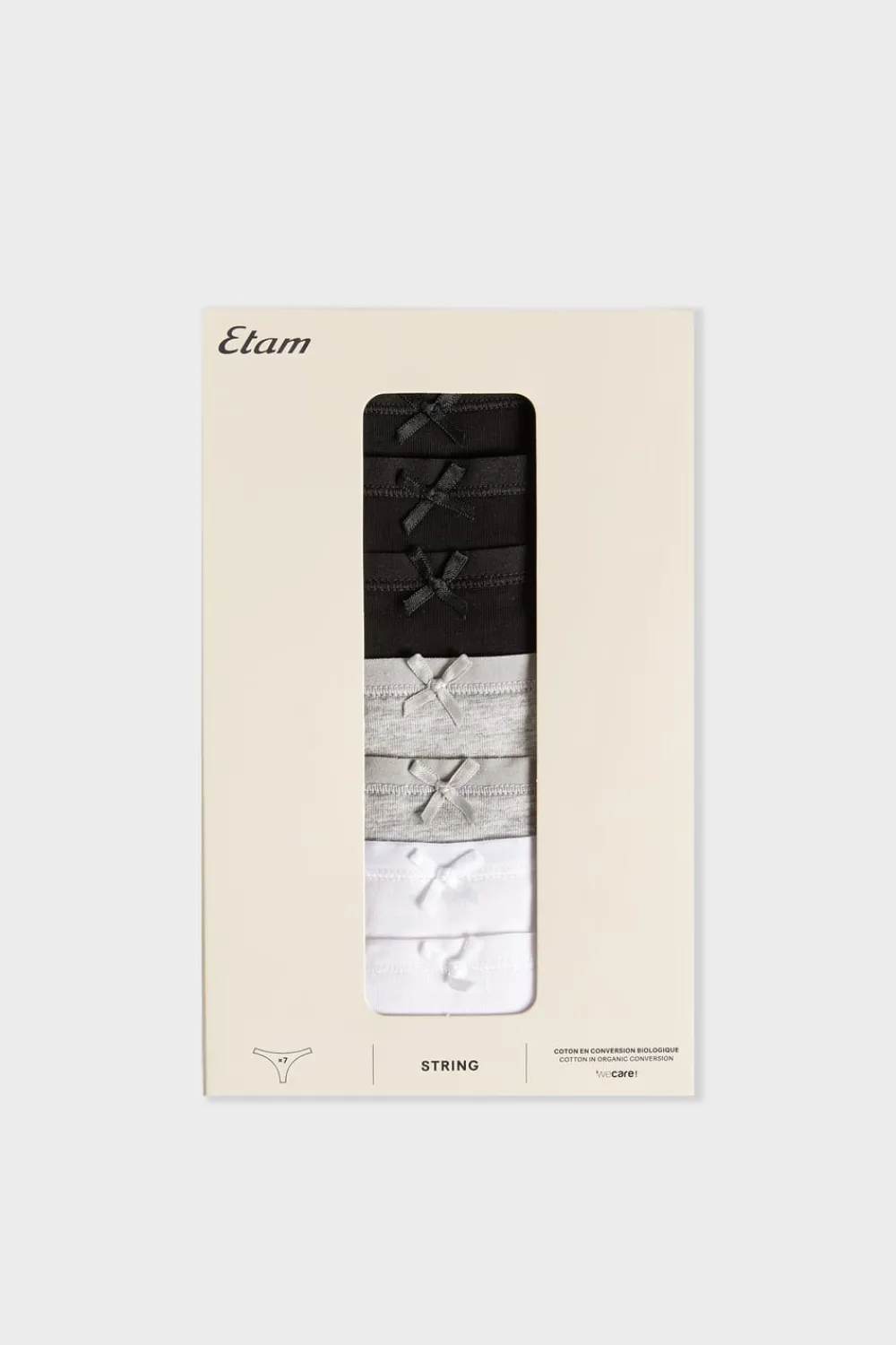 New ETAM Set de 7 tangas de algodón MULTICOLOR