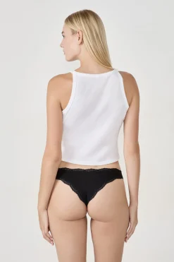 Hot ETAM Set de 7 tangas de algodón y encaje NEGRO