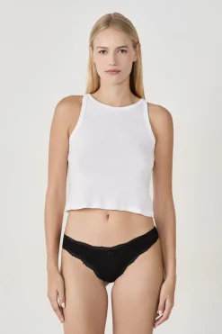 Hot ETAM Set de 7 tangas de algodón y encaje NEGRO