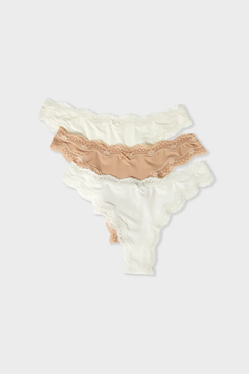 Online ETAM Set de 3 tangas de microfibra y encaje MULTICOLOR