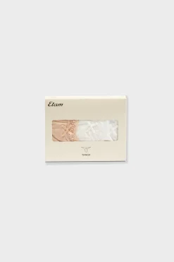 Online ETAM Set de 3 tangas de microfibra y encaje MULTICOLOR