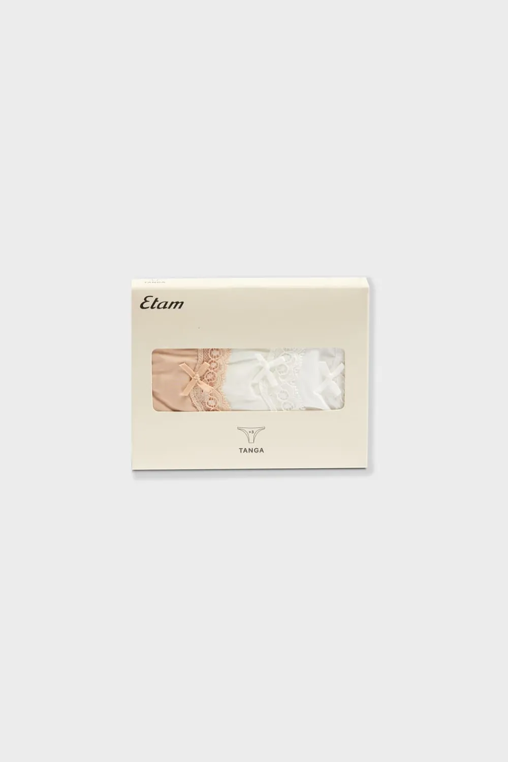 Online ETAM Set de 3 tangas de microfibra y encaje MULTICOLOR