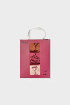 Sale ETAM Set de 3 tangas satinados rosa nude