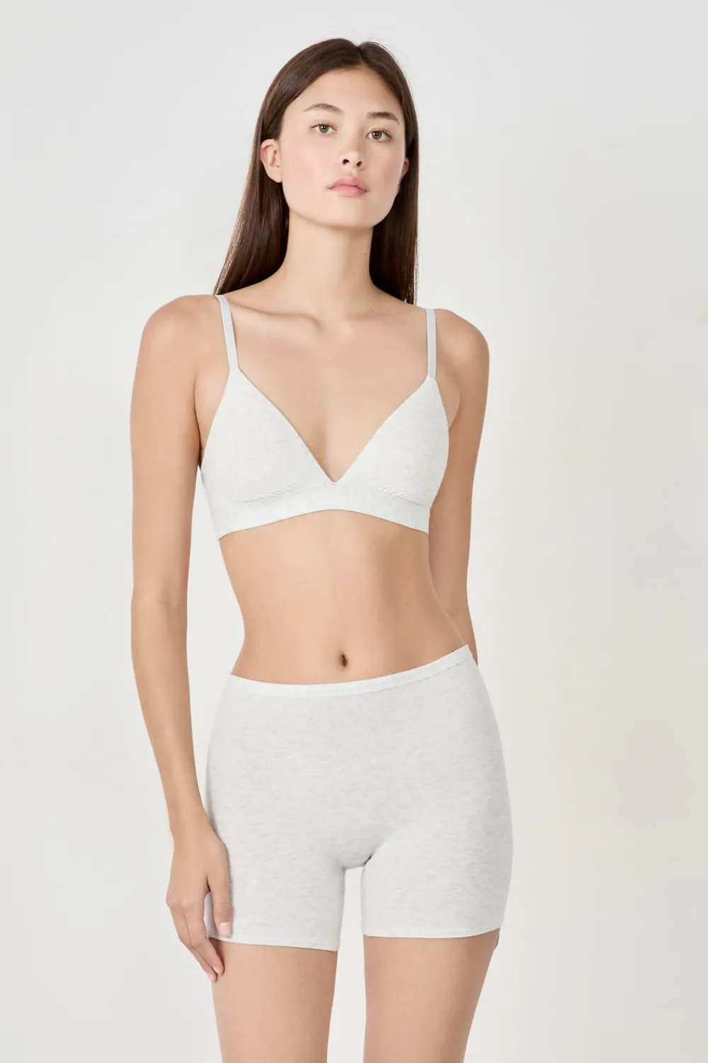 Sale ETAM Short ciclista de algodón orgánico elástico PLATA
